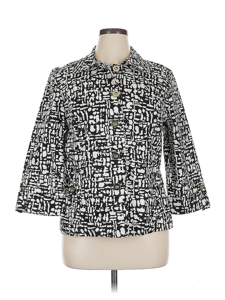 Pre-owned Charter Club 3/4 Sleeve Button Down Shirt In Black