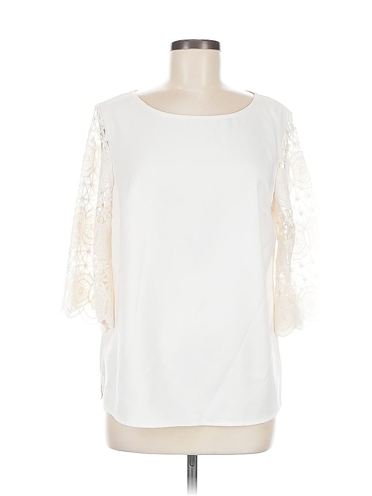 Pre-owned Banana Republic Factory Store 3/4 Sleeve Blouse In White