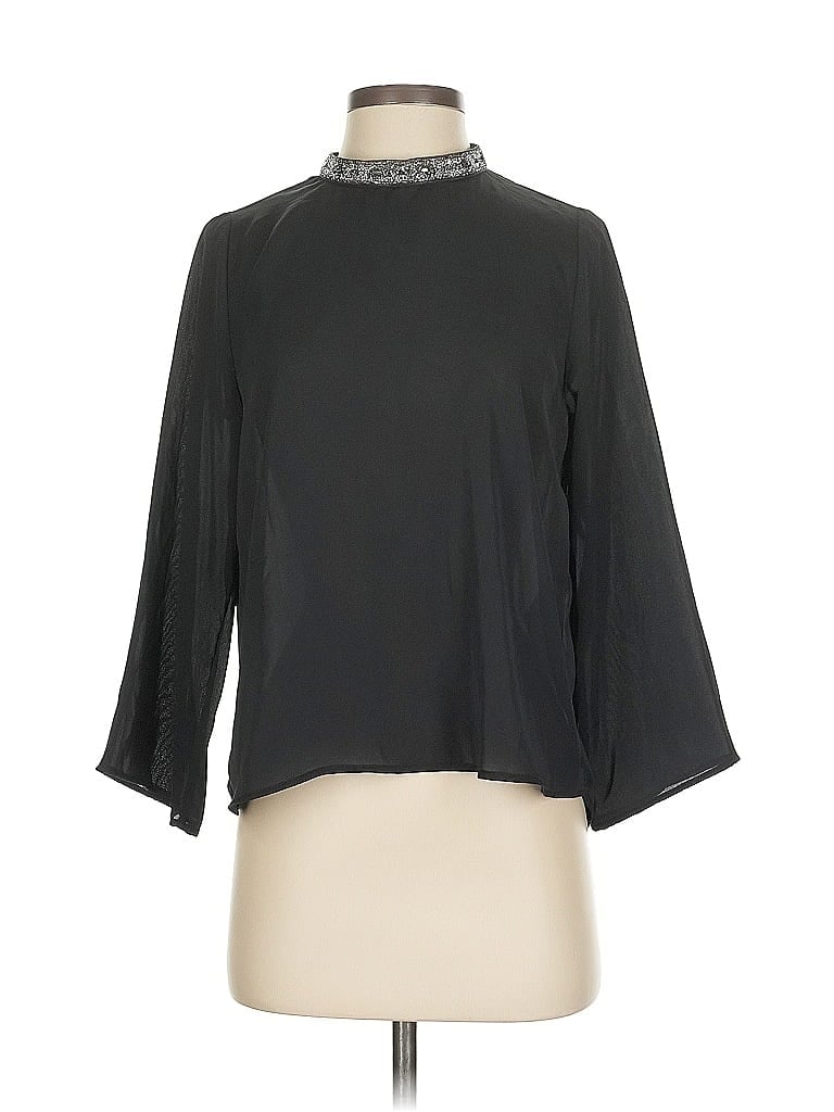 Pre-owned Zara Basic 3/4 Sleeve Blouse In Gray
