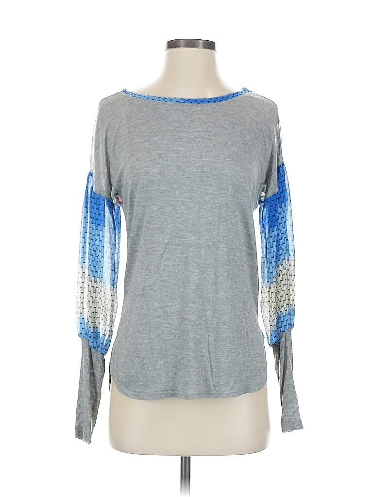 Tiny 100% Rayon Stripes Color Block Gray Long Sleeve Top Size XS - photo 1
