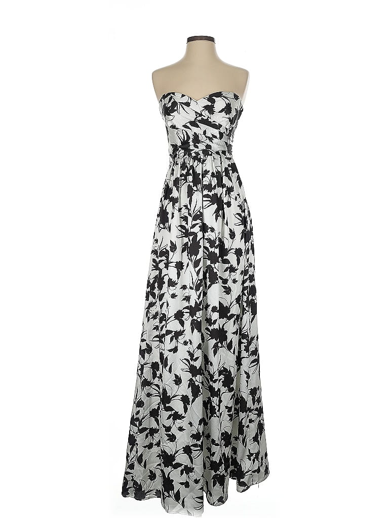 ML Monique Lhuillier 100% Polyester Silver Cocktail Dress Size 2 - photo 1