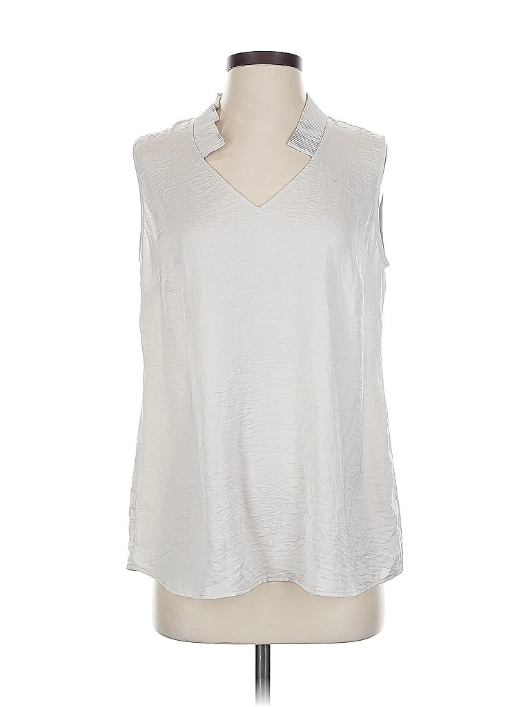 Pre-owned Cabi Sleeveless Blouse In Silver