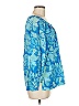 Fresh Produce 100% Cotton Blue 3/4 Sleeve Blouse Size M - photo 3