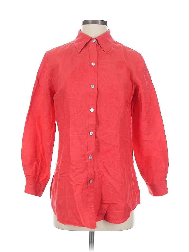Chico's Red 3/4 Sleeve Button-Down Shirt Size Sm (0) - photo 1