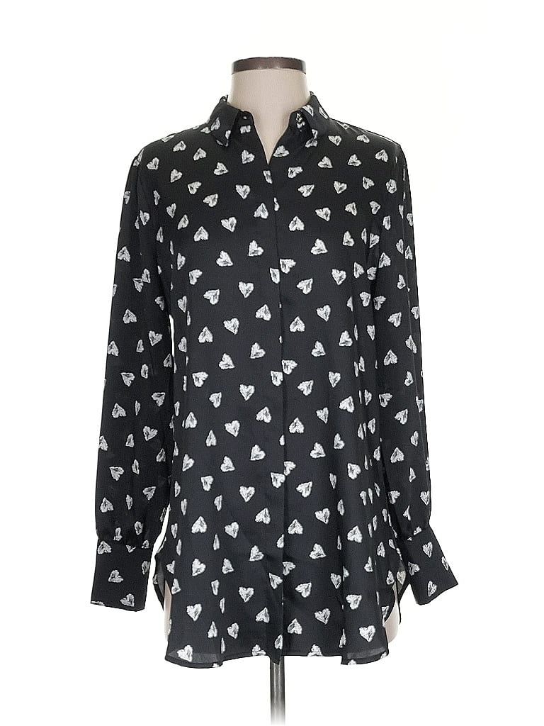 Pre-owned Chico's Long Sleeve Blouse In Black