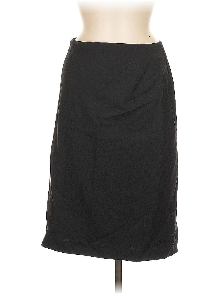 Pre-owned Theory Wool Skirt In Black