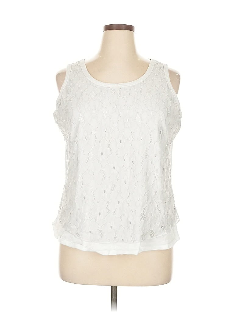 Belle By Kim Gravel White Sleeveless Blouse Size XL - photo 1