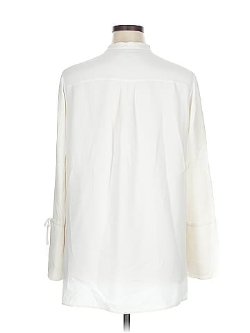 Lafayette 148 New York Long Sleeve Silk Top (view 2)
