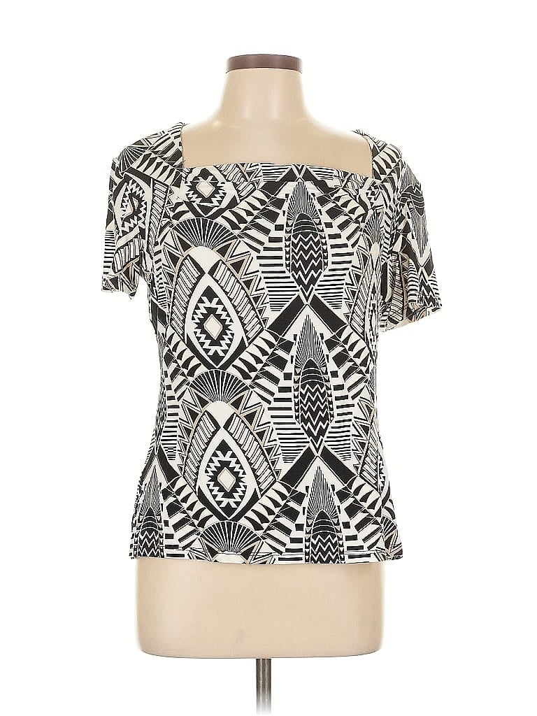 Pre-owned Soft Works Short Sleeve Top Black Square Neckline Tops