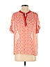 Collective Concepts 100% Polyester Orange Short Sleeve Blouse Size L - photo 1