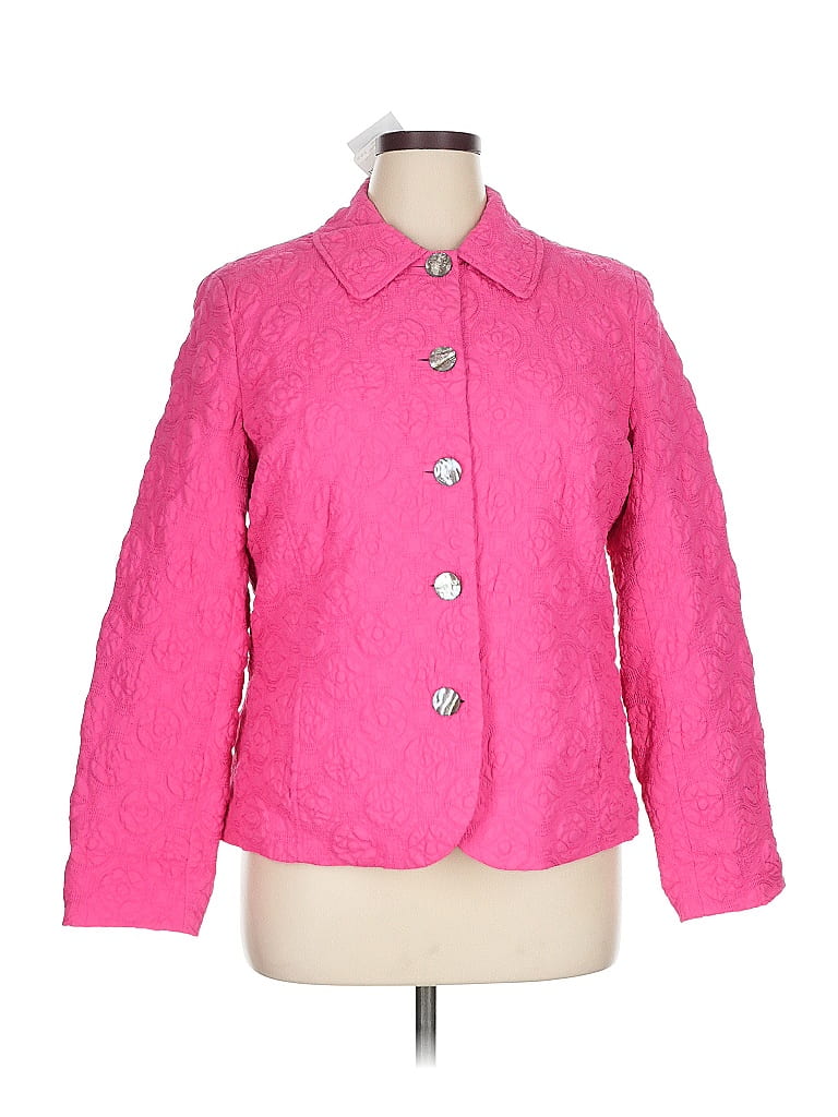 Sigrid Olsen 100% Cotton Floral Pink Blazer Size XL - photo 1