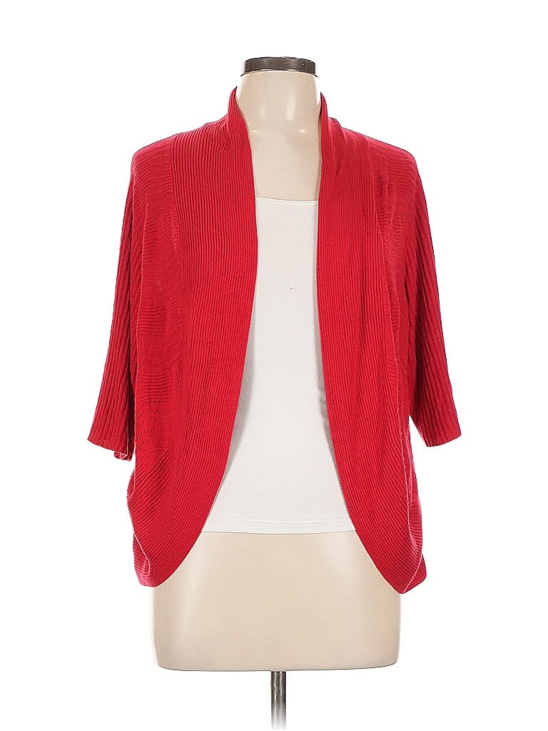 Pre-owned Calvin Klein Cardigan Sweater In Red