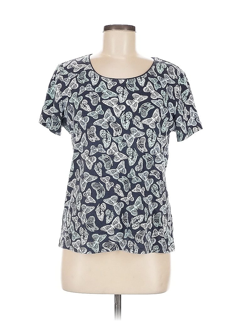 Pre-owned Karen Scott Short Sleeve T-shirt In Blue