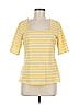 Croft & Barrow Stripes Yellow Short Sleeve T-Shirt Size M - photo 1