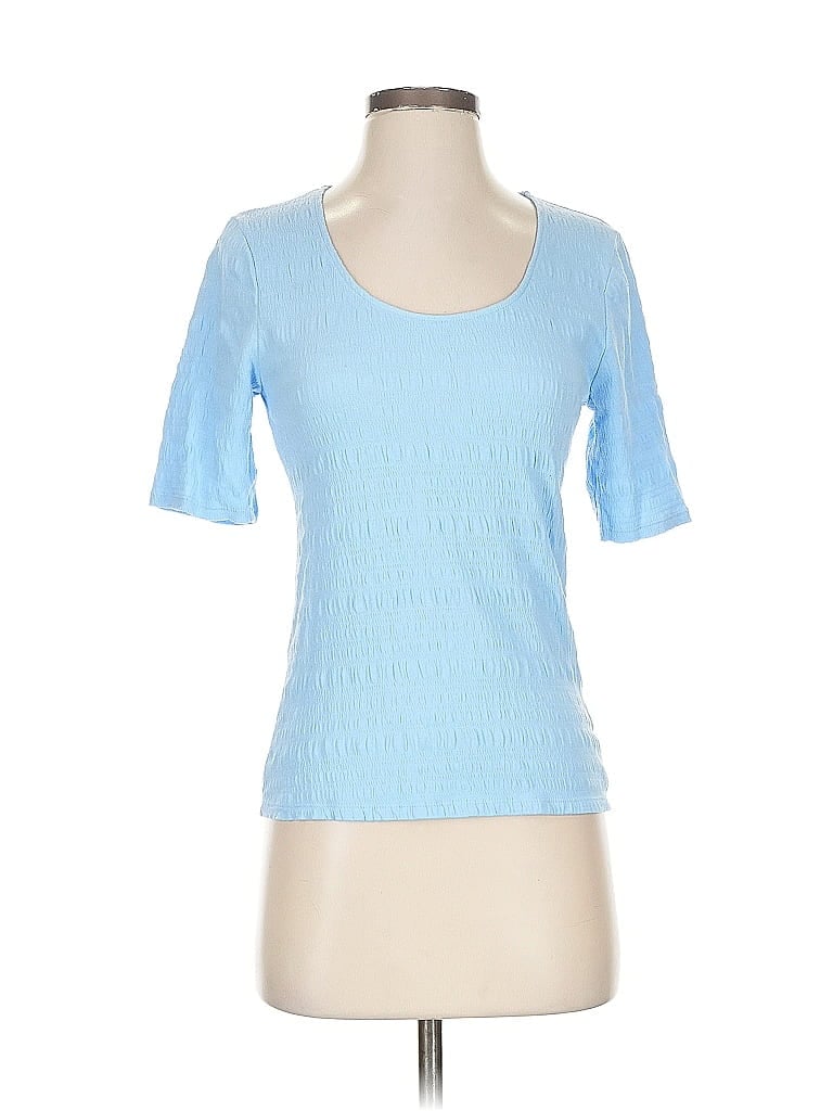 Pre-owned A New Day Short Sleeve Top Blue Scoop Neck Tops