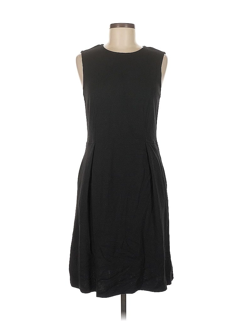 St. John Solid Black Casual Dress Size 8 - photo 1