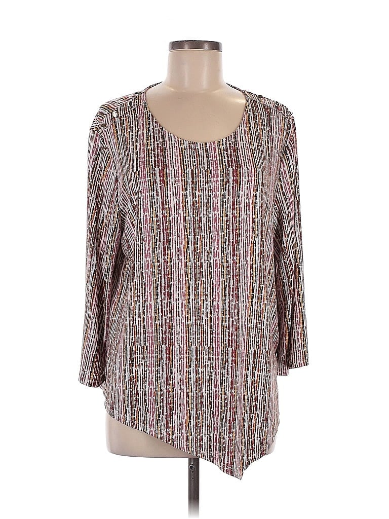 Pre-owned Zac & Rachel 3/4 Sleeve Blouse In Brown