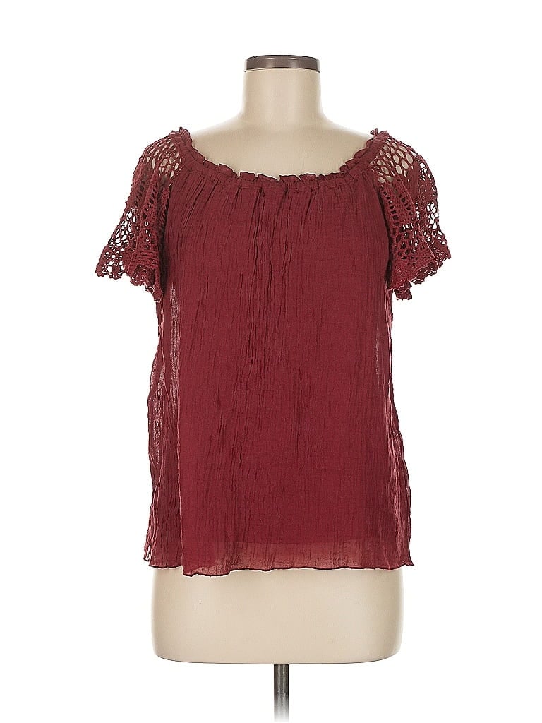 Pre-owned Bailey44 Short Sleeve Blouse In Burgundy