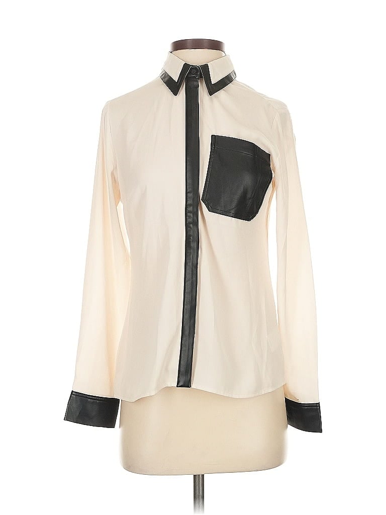 Pre-owned Express Long Sleeve Blouse In White