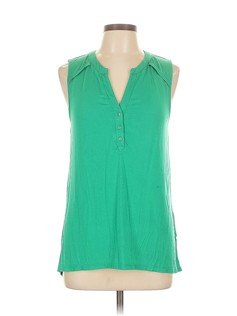 Pre-owned Cable & Gauge Sleeveless Blouse In Green