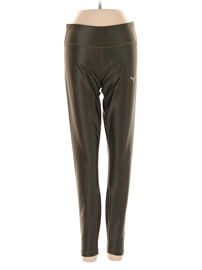 Pre-owned Puma Active Pants In Green