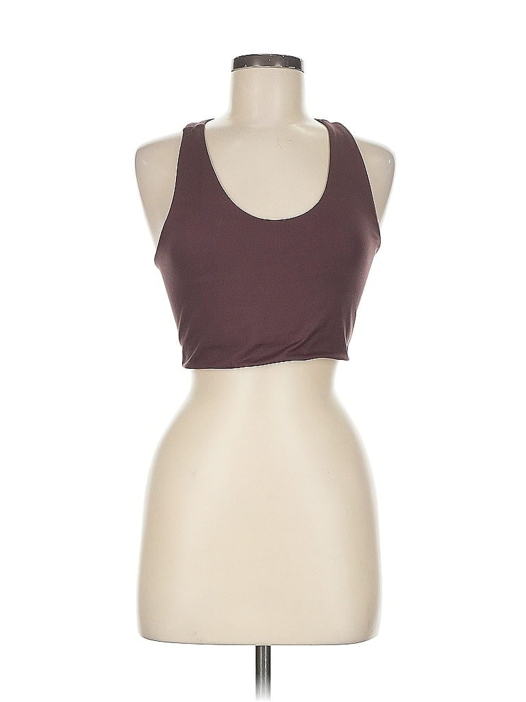 Pre-owned Z By Zella Tank Top Brown Halter Neckline Tops