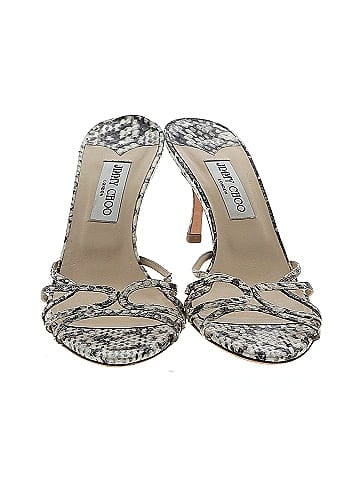 Jimmy Choo Snakeskin Slide Sandals (view 2)