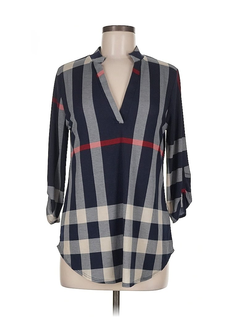 ASSORTED BRANDS Pre-owned 3/4 Sleeve Blouse In Gray