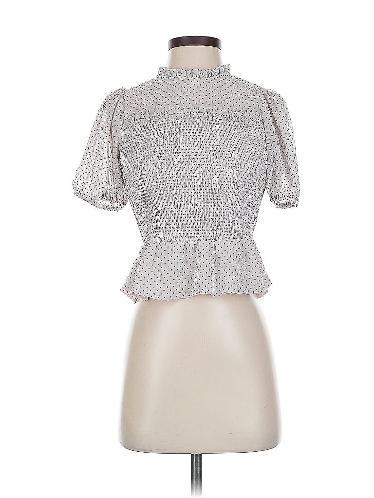Pre-owned Express Short Sleeve Blouse In Silver