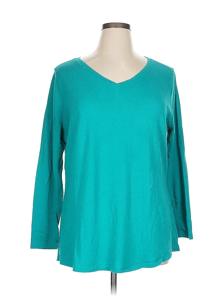 Terra & Sky Teal Green 3/4 Sleeve T-Shirt Size 1X - photo 1