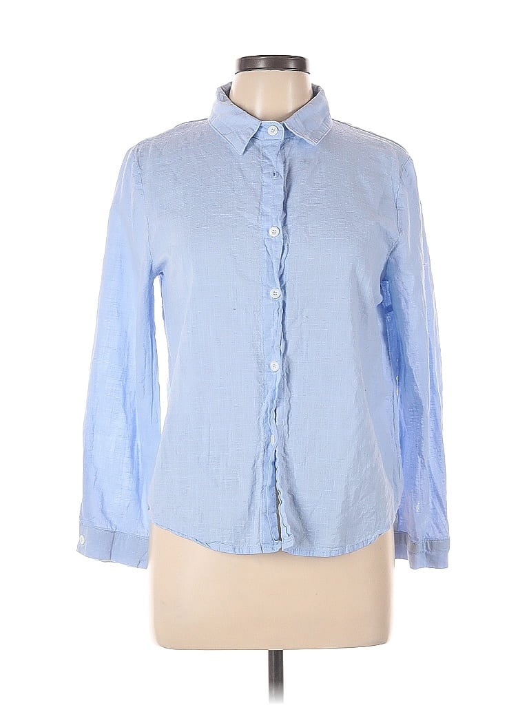 Pre-owned Unbranded Long Sleeve Blouse In Blue