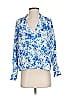 mille Resort & Travel 100% Cotton Floral Blue 3/4 Sleeve Blouse Size XS - photo 1