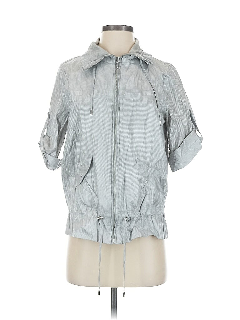 Click to view more detailed imagery on our partner's website Pre-owned Zenergy By Chico's Raincoat In Silver