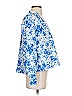 mille Resort & Travel 100% Cotton Floral Blue 3/4 Sleeve Blouse Size XS - photo 4