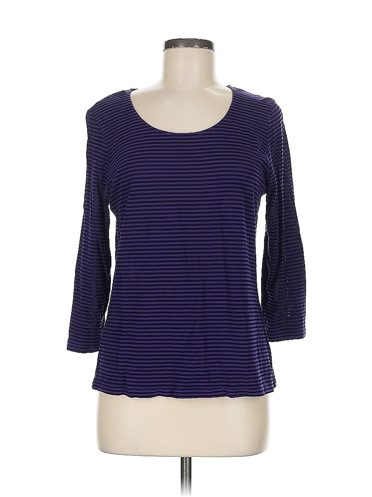 Pre-owned Chico's 3/4 Sleeve T-shirt In Purple