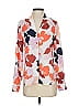 Halogen 100% Polyester Floral Orange Long Sleeve Blouse Size XS - photo 1