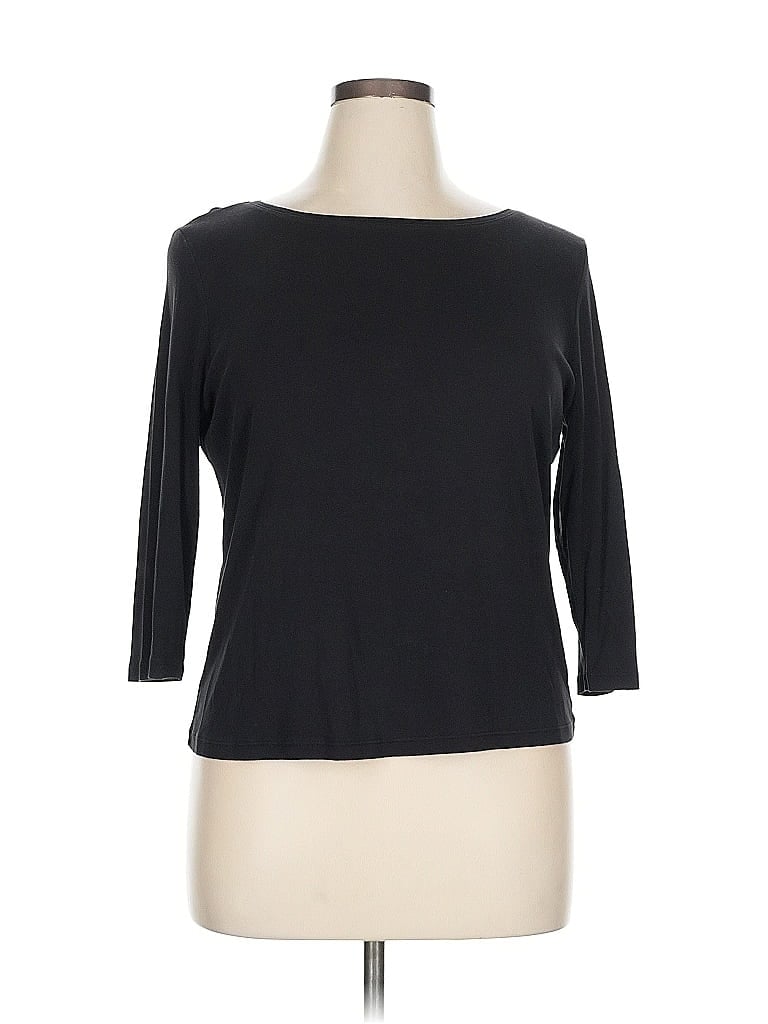 Click to view more detailed imagery on our partner's website Pre-owned Talbots 3/4 Sleeve T-shirt In Black