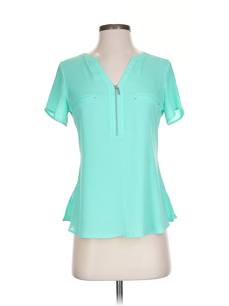 Pre-owned Apt. 9 Short Sleeve Blouse In Blue