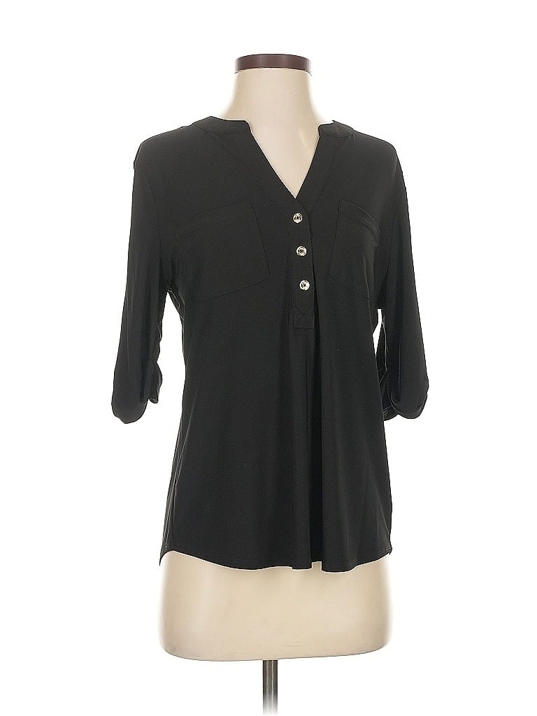Click to view more detailed imagery on our partner's website Pre-owned Anne Klein 3/4 Sleeve Blouse In Black