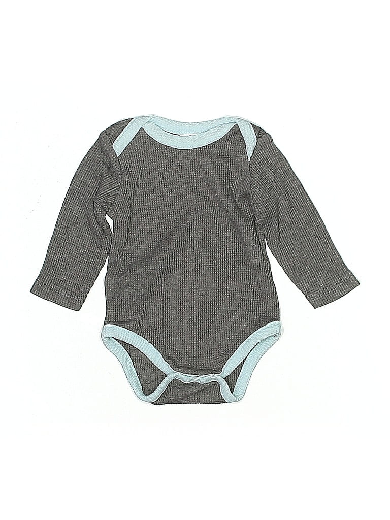 Pre-owned Little Beginnings Babies' Long Sleeve Onesie In Gray