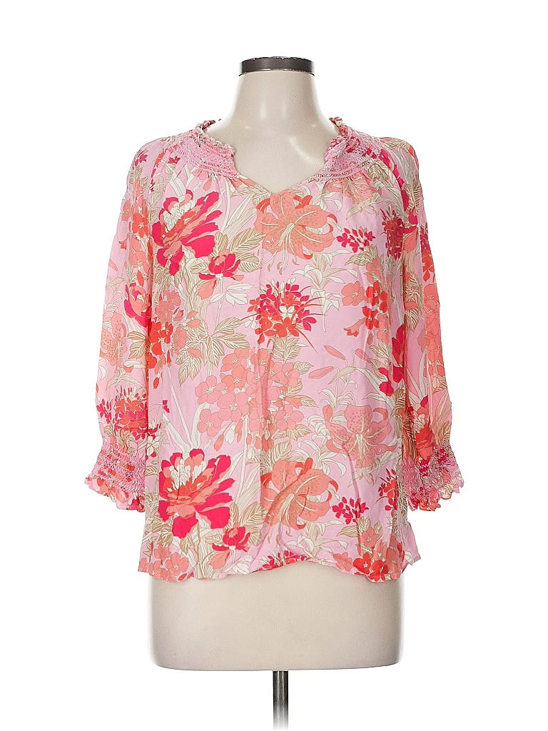Pre-owned Talbots 3/4 Sleeve Blouse In Pink
