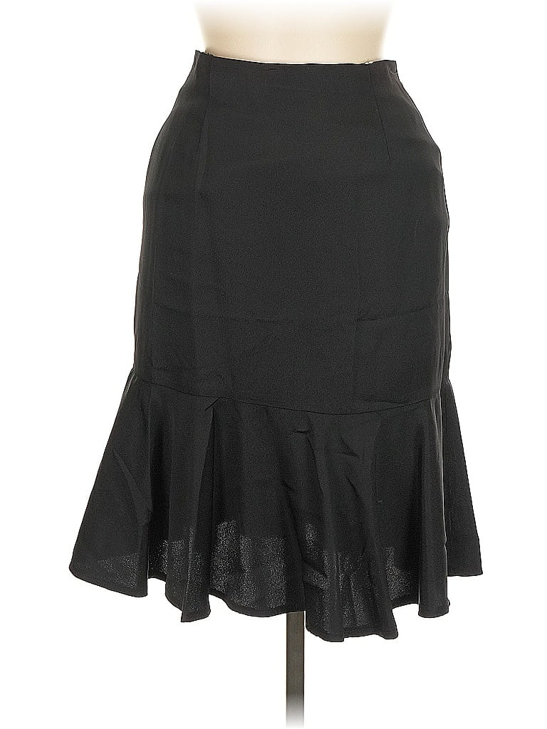 Moda International 100% Rayon Solid Black Formal Skirt Size 6 - photo 1
