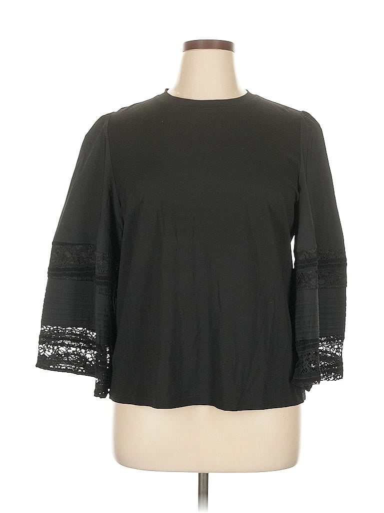 Gracia Black 3/4 Sleeve Top Size 1X - photo 1