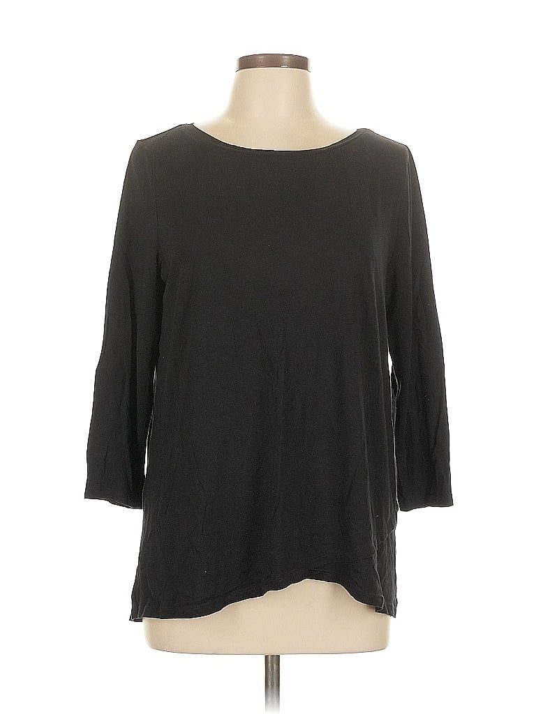 Pre-owned Ann Taylor Loft Outlet 3/4 Sleeve T-shirt In Black