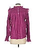 Sea New York 100% Ramie Purple Long Sleeve Blouse Size S - photo 2