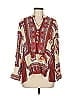 Tiny 100% Rayon Burgundy Long Sleeve Blouse Size M - photo 1