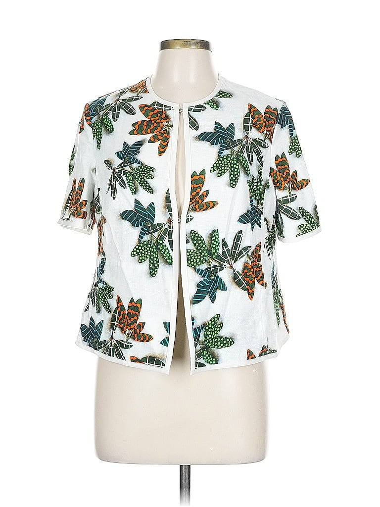 Akris Punto 100% Baumwolle Tropical White Jacket Size 12 - photo 1