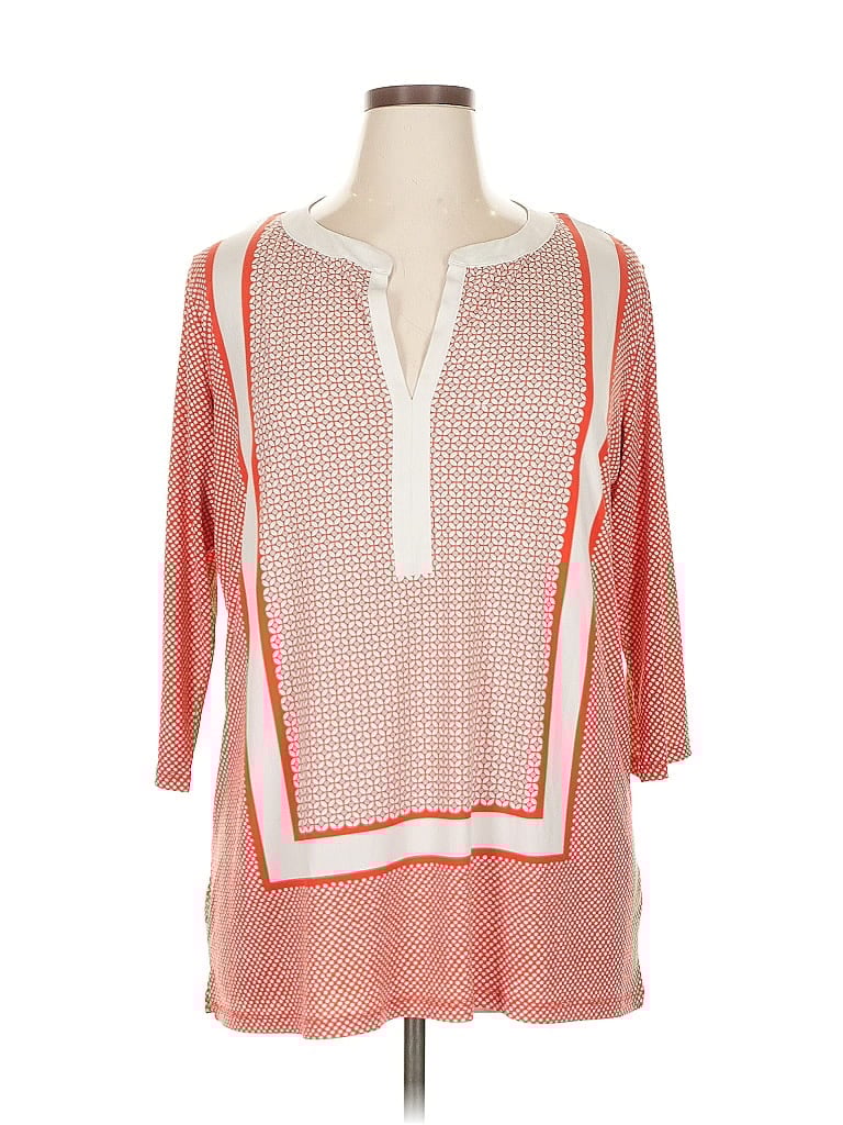 Pre-owned Jones New York Signature 3/4 Sleeve Blouse In Orange