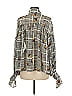 Gracia 100% Polyester Houndstooth Gray Long Sleeve Blouse Size M - photo 2