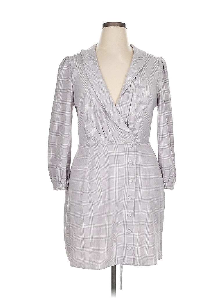 WAYF Chevron-herringbone Gray Casual Dress Size XL - photo 1